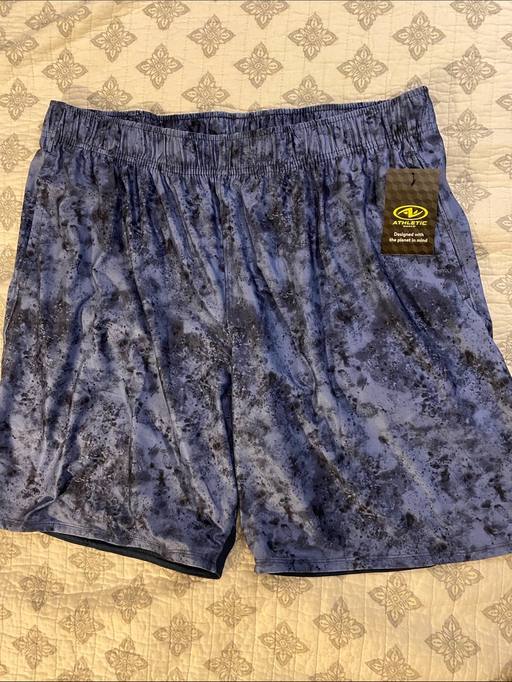 Athletic Works Blue Graphic Athletic Shorts